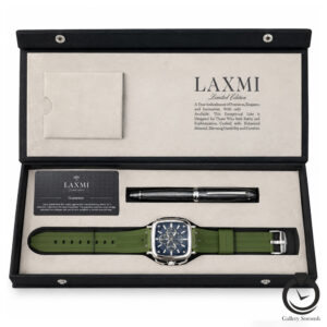 ساعت مردانه لاکسمی سبز نقره ای laxmi-8924-2