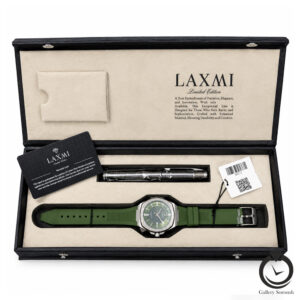 ساعت مردانه لاکسمی سبز نقره ای laxmi-8927-2