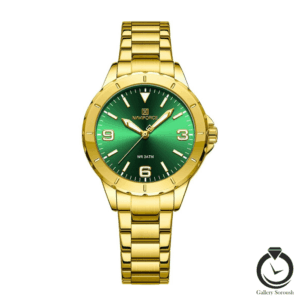 ساعت زنانه نیوی فورس طلایی سبز navifrce-5022-wg-g