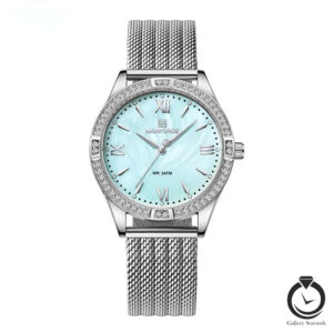 ساعت زنانه نیوی فورس نقره ای آبی naviforce-5028-ws-bl