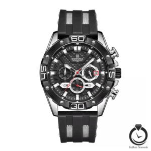 ساعت مردانه نیوی فورس مشکی نقره ای naviforce-8019-mb-sb