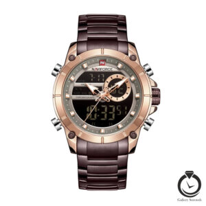 ساعت مردانه نیوی فورس شکلاتی رز naviforce-9163-mdr-r