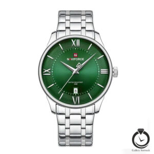 ساعت مردانه نیوی فورس نقره ای سبز naviforce-9272-ms-g