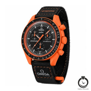 ساعت اسپرت سواچ مشکی نارنجی omegaswatch-so33b106