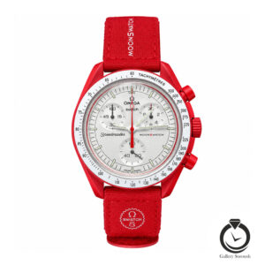 ساعت اسپرت سواچ قرمز کرم omegaswatch-so34r100